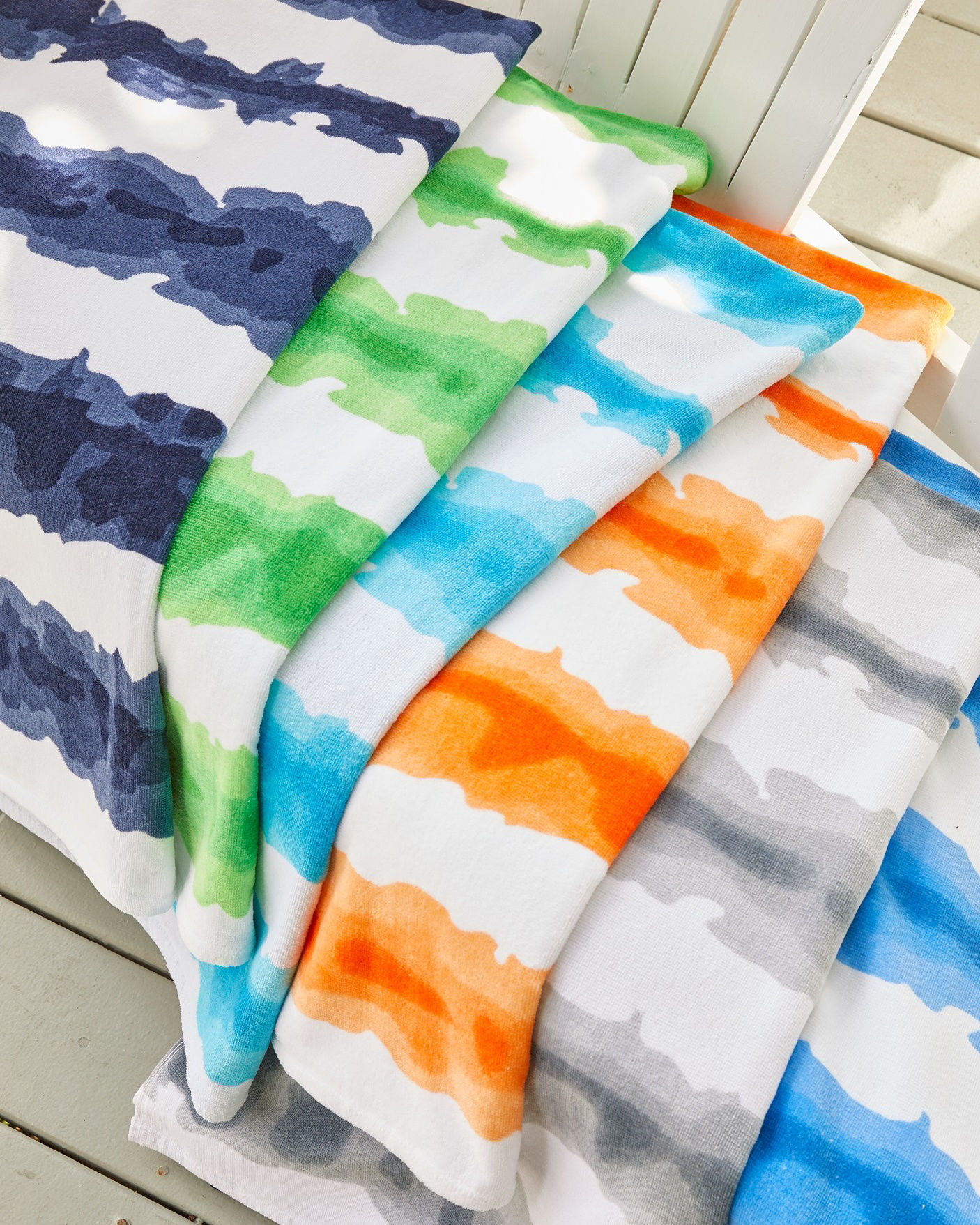 Bleach Safe Luxury Beach Towel Cabana Stripe- Fibertone by 1888 Mill